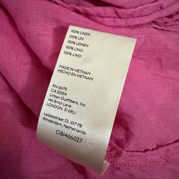 MAEVE by ANTHROPOLOGIE Oversize Linen Button-Up Shirt in Rose Pink - Picture 7 of 9